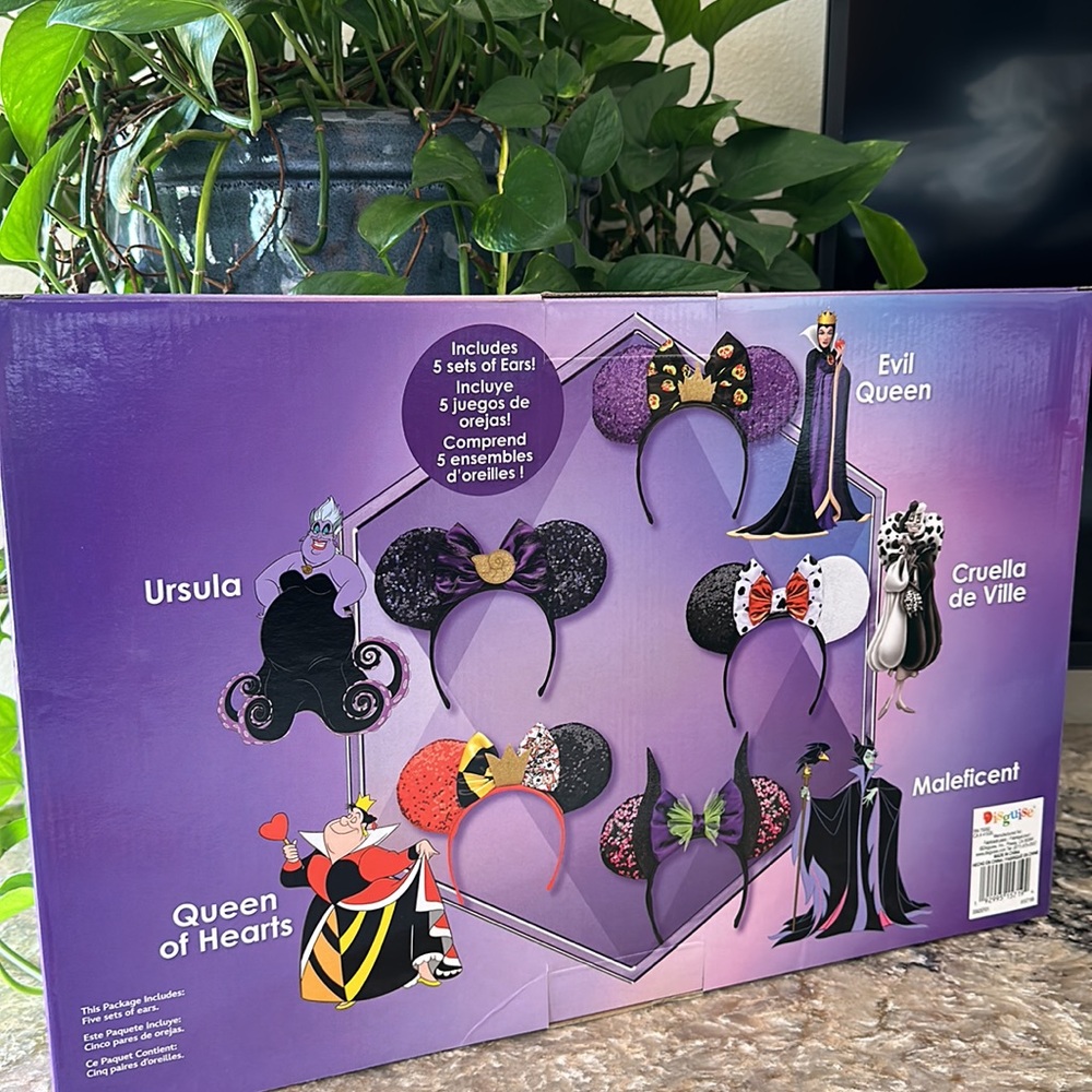 Disney 100 anniversary villains mickey ears maleficent Ursula Cruell Halloween
